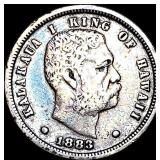 1883 Silver Dime Hawaii Kalakaua I NEARLY UNCIRCUL