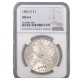 1884-O Morgan Silver Dollar NGC MS64