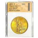 1922-P $20 Gold Double Eagle SGS MS67