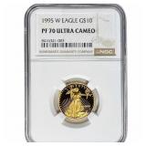 1995-W Gold Eagle $10 1/4 oz NGC PF70 Ultra Cameo
