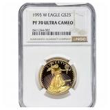 1995-W Gold Eagle $25 1/2 oz NGC PF70 Ultra Cameo