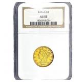 1862-S $5 Gold Half Eagle NGC AU53