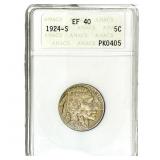 1924-S Buffalo Nickel ANACS EF40