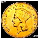 1876 $3 Gold Piece CHOICE PROOF