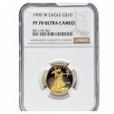 1995-W Gold Eagle $10 1/4 oz NGC PF70 Ultra Cameo