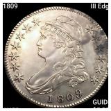 1809 III Edge Capped Bust Half Dollar CHOICE AU