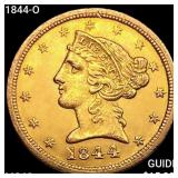 1844-O $5 Gold Half Eagle UNCIRCULATED