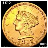 1847-O $2.50 Gold Quarter Eagle CHOICE BU