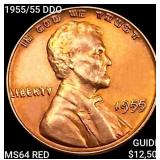 1955/55 DDO Wheat Cent CHOICE BU RD