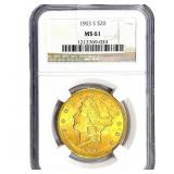 1903-S $20 Gold Double Eagle NGC MS61