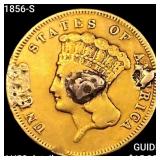 1856-S $3 Gold Piece CLOSELY UNCIRCULATED