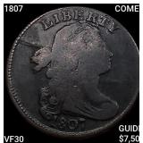 1807 COMET Draped Bust Large Cent LIGHTLY CIRC