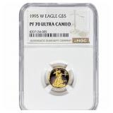 1995-W Gold Eagle $5 1/10 oz NGC PF70 Ultra Cameo