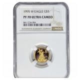 1995-W Gold Eagle $5 1/10 oz NGC PF70 Ultra Cameo