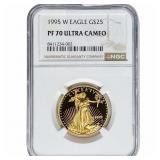 1995-W Gold Eagle $25 1/2 oz NGC PF70 Ultra Cameo