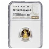 1995-W Gold Eagle $5 1/10 oz NGC PF70 Ultra Cameo