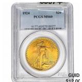 1924 $20 Gold Double Eagle PCGS MS60