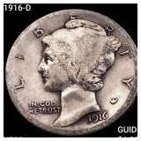 1916-D Mercury Dime LIGHTLY CIRCULATED