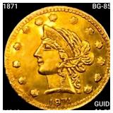 1871 BG-859 Round California Gold Qtr CHOICE BU