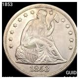 1853 Seated Liberty Dollar CHOICE AU