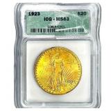 1923 $20 Gold Double Eagle ICG MS63