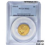 1914-S $5 Gold Half Eagle PCGS MS62