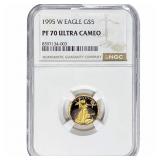 1995-W Gold Eagle $5 1/10 oz NGC PF70 Ultra Cameo