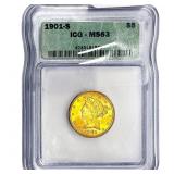 1901-S $5 Gold Half Eagle ICG MS63