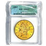 1897 $20 Gold Double Eagle ICG MS63