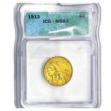 1913 $5 Gold Half Eagle ICG MS63