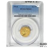 1914 $2.50 Gold Quarter Eagle PCGS MS63