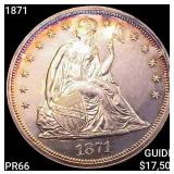 1871 Seated Liberty Dollar SUPERB GEM PROOF