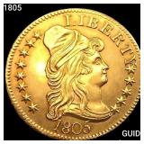 1805 $5 Gold Half Eagle CHOICE BU+