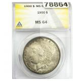1900 Morgan Silver Dollar ANACS MS64