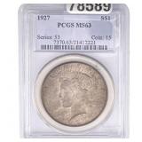 1927 Silver Peace Dollar PCGS MS63