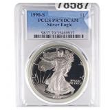 1990-S Silver Eagle PCGS PR70 DCAM