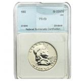 1955 Franklin Half Dollar NNC PR69