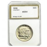 1936 Long Island Half Dollar PCI MS64