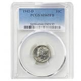 1942-D Mercury Silver Dime PCGS MS65 FB