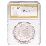 1890 Morgan Silver Dollar PGA MS64