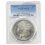 1882-S Morgan Silver Dollar PCGS MS64 Toned