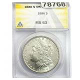 1886 Morgan Silver Dollar ANACS MS63