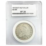 1819 Capped Bust Half Dollar PCC VF20 Silver