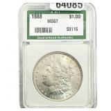 1888 Morgan Silver Dollar ANI MS67