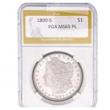 1800-S Morgan Silver Dollar PGA MS65 PL