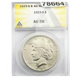 1923-S Silver Peace Dollar ANACS AU58