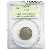 1884 Liberty Victory Nickel PCGS AU58