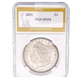 1891 Morgan Silver Dollar PGA MS64