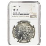 1902-O Morgan Silver Dollar NGC MS62