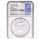 2016 Silver Eagle NGC MS70 First Day of Issue